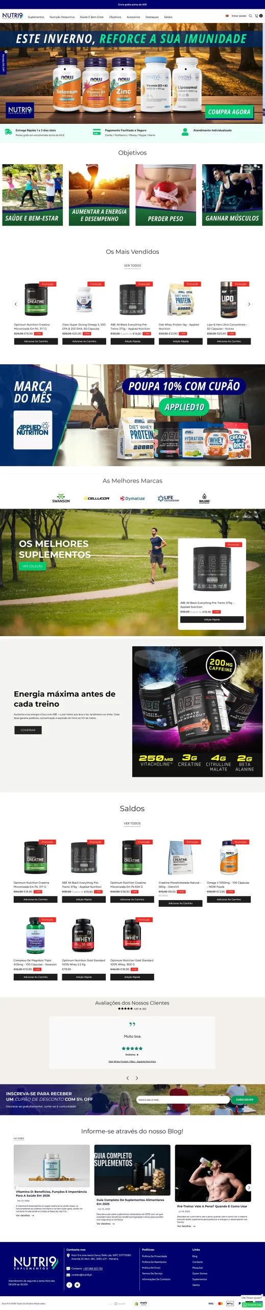 Loja virtual Shopify Suplementos by harold